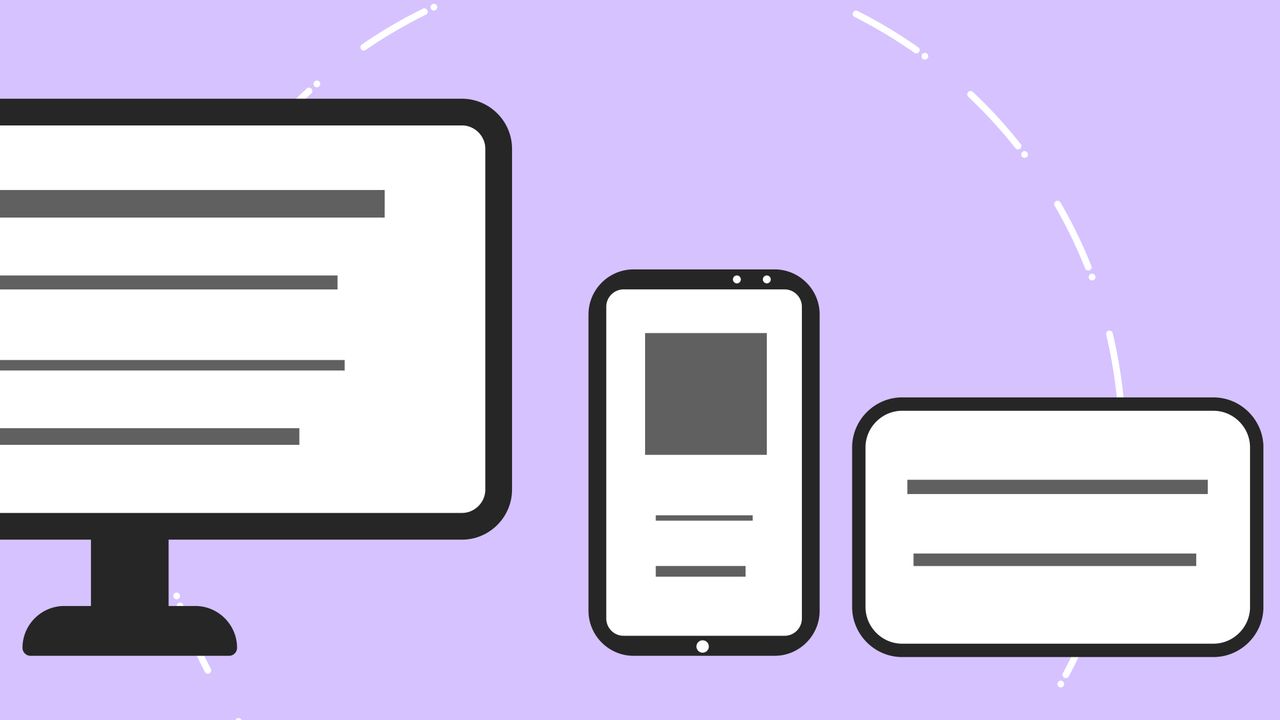 services-04 Icônes vectorielles avec téléphone moderne près d’un écran d’ordinateur et d’une carte bancaire sur fond violet avec des lignes grises
